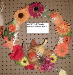 W6 12" Fall Wreath, Reg. $15.95, now $11.25
